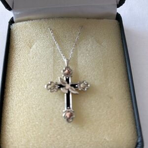 BLACK HILLTRI GOLD Cross AND DOVE Pendant Necklace A PIECE OF LUCK